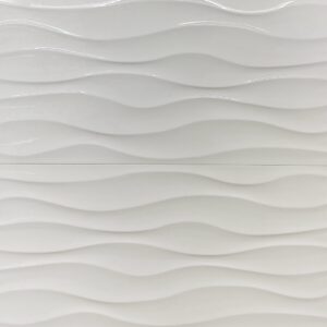 3D Wave White Gloss Rectified Ceramic Wall Tile 2485